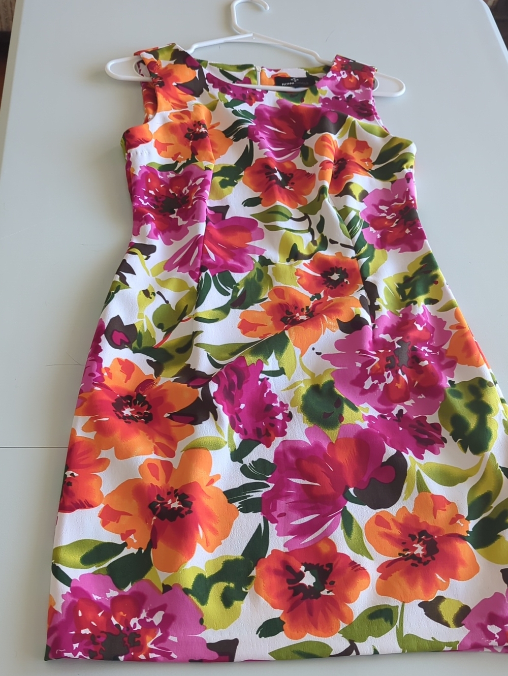 Ronni Niccole Women's Floral Sheath Dress in Pink & Orange Size 6